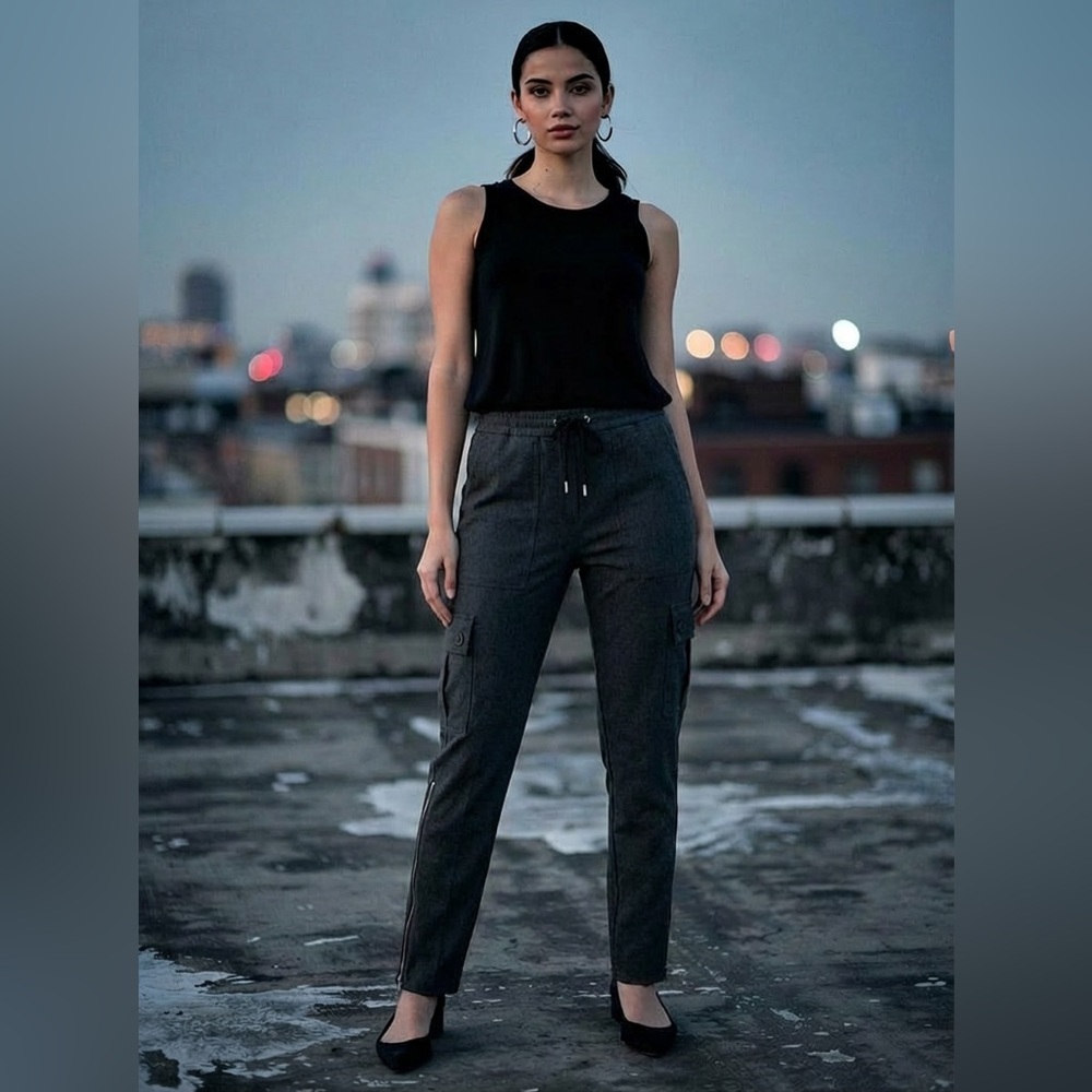 STRENESSE Virgin Wool Cargo Pants in Grey